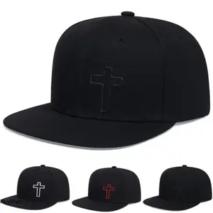 Unisex Cross Embroidery Hip-hop Hats Spring Autumn Outdoor Adjustable Casual Baseball Caps Sunscreen Hat