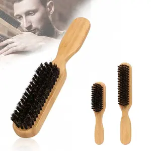 2pcs/1pc Sliding Back Comb, Soft Mane, Men's Beard Brush, Comb, Edge Brush, Hair Styling Combs, Used For Trimming Hair Edges, Providing Luster For All Hair Types, Smoothing Curly Hair, Restoring Luster And Texture,  Bathroom, Household Goods, Househ