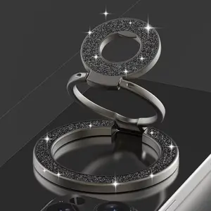 New Dual Axis Magsafe Magnetic Ring Phone Holder, Strong Metal Magnet Circle, Multi-Functional Car Rotating Stand, Universal Smartphone Accessory