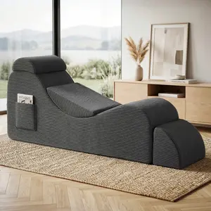 Winzoo Yoga Chair Lounge Ergonomic S-Shape Design with High-Density Foam & Corduroy Fabric for Stretching Massage Relaxation in Living Room Bedroom tiktokshopspringglowup