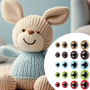 160 pcs set of safety eyes with washers, 10/12/16/18mm, multiple colors, perfect for DIY projects, crochet hooks, plush animals, doll accessories