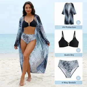 Women's 3 Pieces Bikini Set Swimsuit, Tropical Beach Swimwear/ Bating Suit with Cover up- Available in two styles S-3XL
