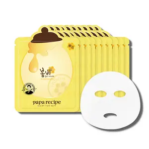 Papa Recipe Bombee Honey Mask Pack (10 Sheets, 0.88 oz each) - Hydrating Korean Face Sheet Masks for Dry Skin, Moisturizing & Brightening