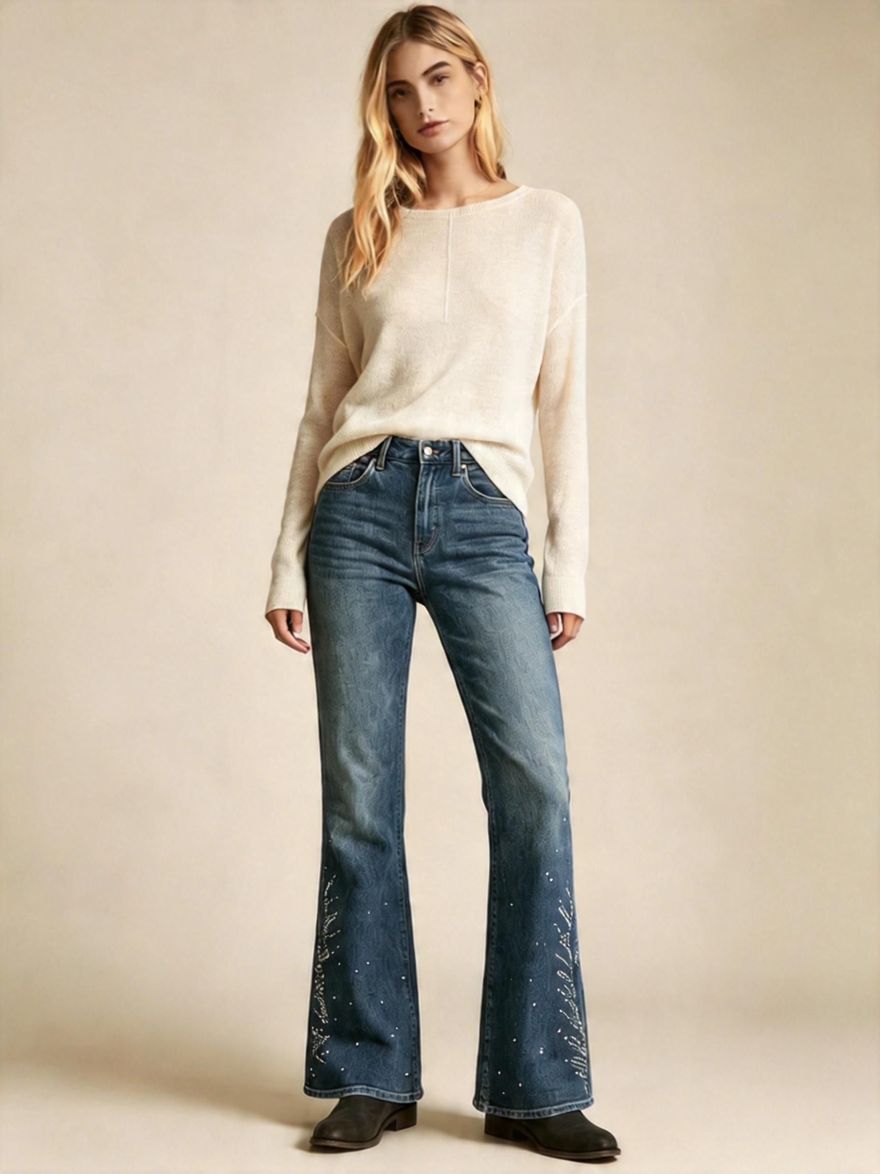 Women's Luscious Curvy Bootcut Mid-Rise Bling Insta Stretch Juniors Jeans