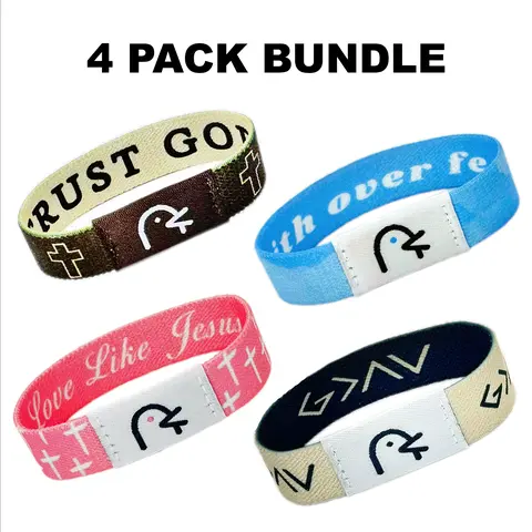 YAPPY Bundle Pack - Religious Regular Design Christian Bible Verse Bracelets, Thoughtful Biblical Themed, Faith Statement, Inspirational Christian Message Costume Jewelry Accessories, Christian Message Bracelets & Bangles