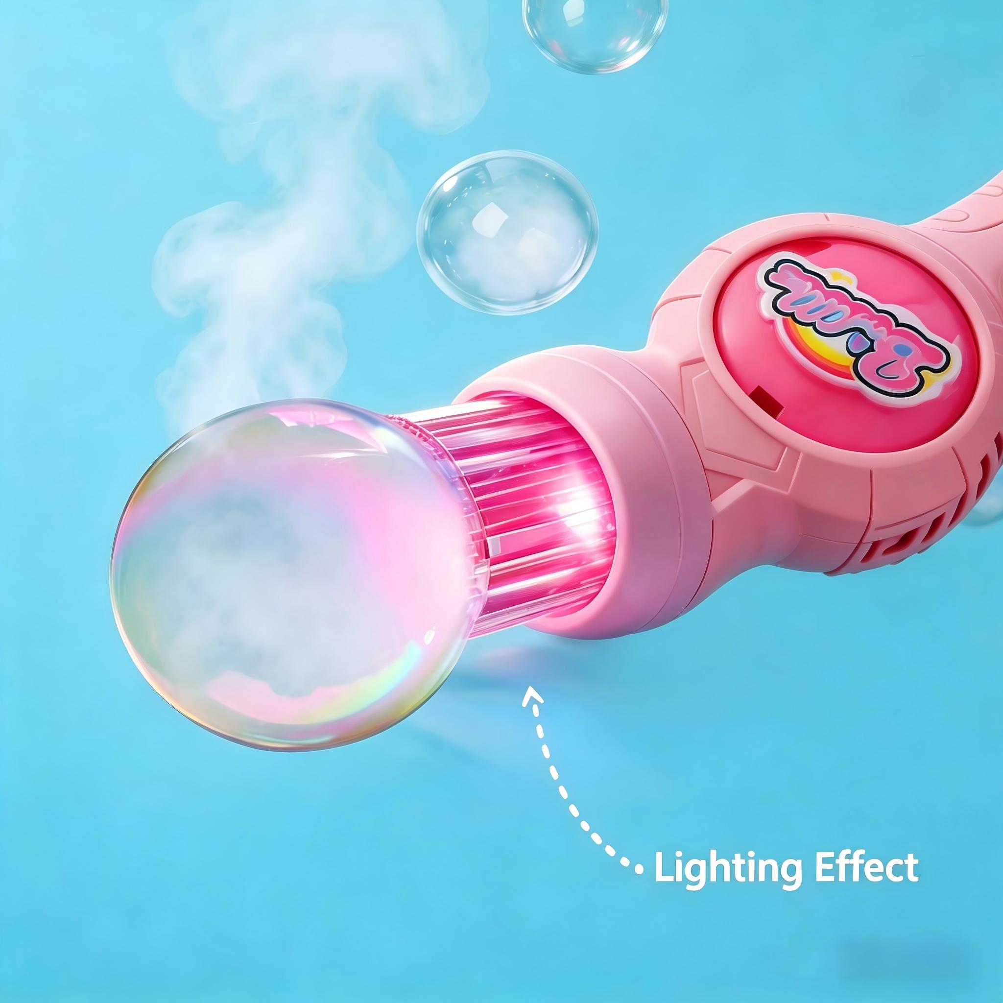 Amazing smoke bubble maker,rechargeable automatic electric smoke bubble machine,interactive STEM toy with colored lights and music,perfect for parent-child interaction,outdoor summer games,birthday gifts for boys and girls,and parties and beaches.