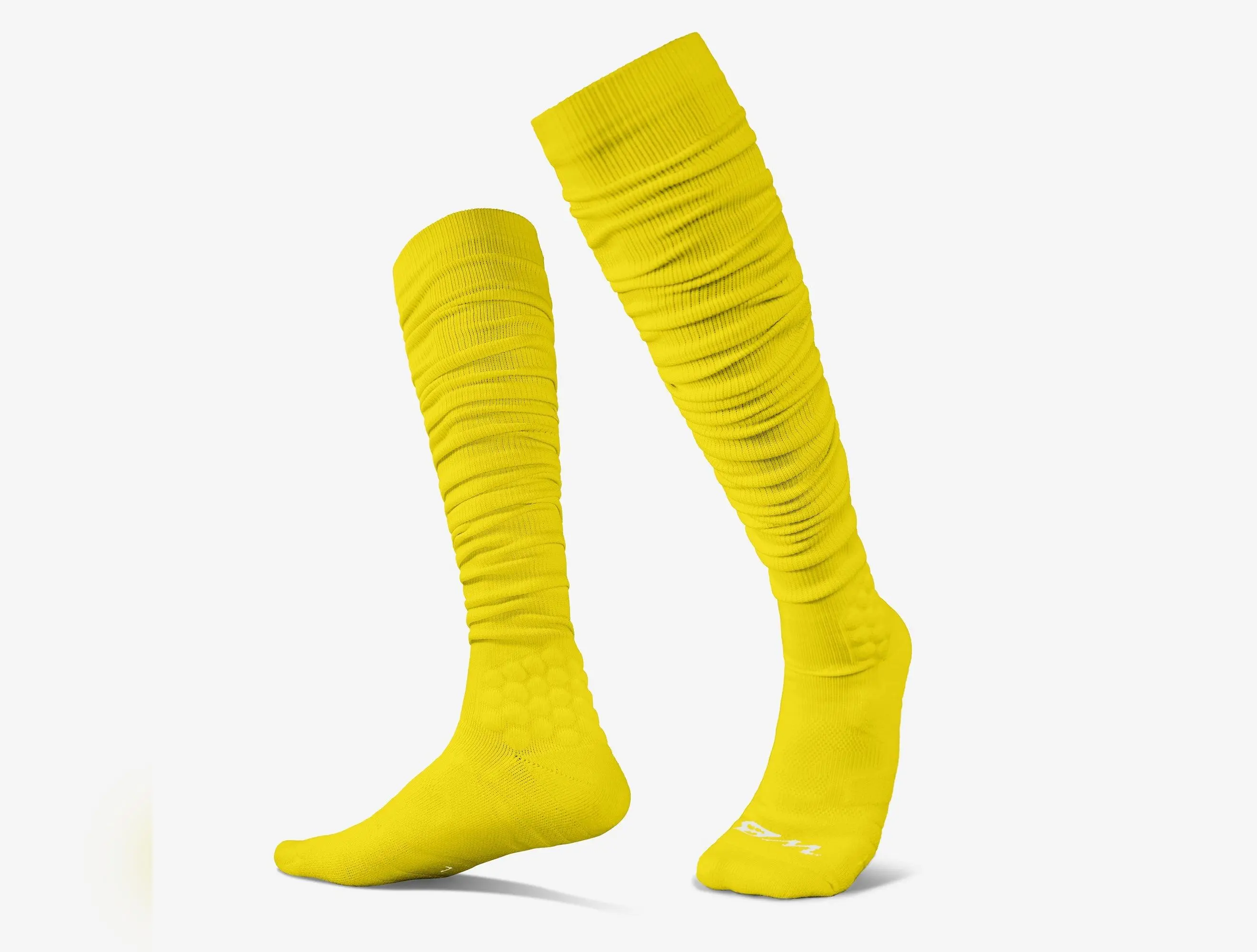 We Ball Sports Extra Long Padded Scrunch Socks, Polyester Athletic Performance Socks (Yellow), Polyester Athletic Socks, Athletic Socks