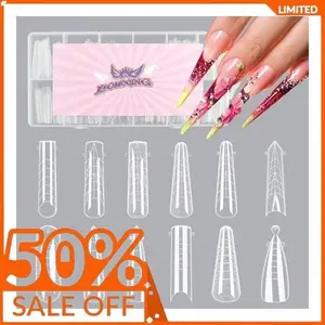 Dual Forms for Poly Nail Gel, 144PCS Dual Nail Forms Molds, Acrylic Full Cover False Nail Tips, 12 Styles 12 Sizes Scale for Manicure Extension