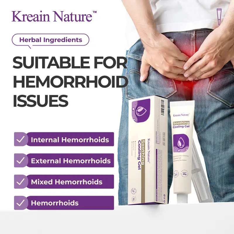 Kreain Nature 7 Hemorrhoid Gel Carthamus Seed Scutellaria Baicalensis Extract Carboxymethylcellulose Purple Daisy Apply to the Skin Used for Eliminating Hemorrhoids