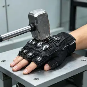 Steel Outdoor Knuckle Motorcycle Motorbike Powersports Safety Gloves, Durable Protection for Riders, Essential Gear for Adventure Enthusiasts