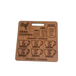 Kitchen Conversion Magnets - Wooden Magnets for Kitchen Use with Chicken Design and Food Item Labels
