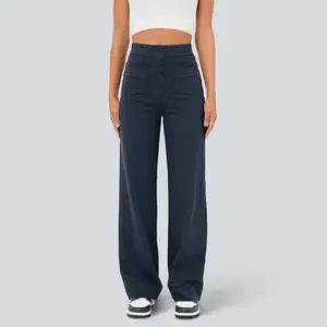 【Creator‘s Pick】Halara DayStretch High Waisted Pockets Straight Leg Casual Pants
