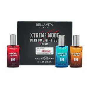 BellaVita Luxury Xtreme Mode Collection Set | Long Lasting | 3 x 20ml | Perfume for Man | 40% Oil Concentration | Gift for Man | Spicy, Wood, Musk and Oud Premium Fragrance for Men