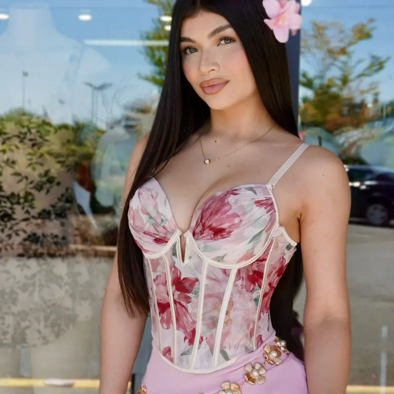 Floral Padded Corset Top
