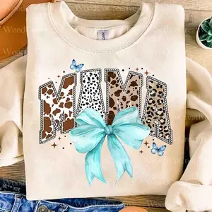 Western Mama Shirt, Coquette Mama Sweat, Coquette Bow, Coquette Western tee, Mama Cow, Howdy Fall Western, Cowhide, Turquoise