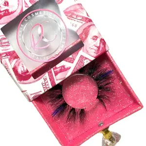 Blue Smerf Lashes Fluffy Glittery Strip Eyelashes for Sparkle Makeup Look