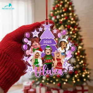 Personalized Roblox Acrylic Ornament Temp, Christmas Tree Decoration, Decor Home, 2D Flat