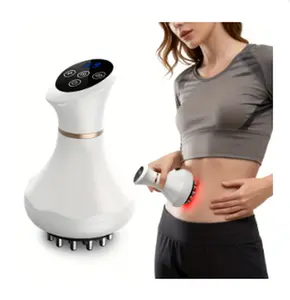 Meridian Brush with Heating and Vibration,Wireless Electric Meridian Brush, Red Light Heating Scraping Device, Wireless Design, Heating Function, Portable White Gift,Comes with Massage Oil Great Gift for Parents