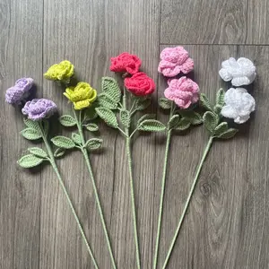 Handcrafted Crochet Double Rose Flower Gift - Romantic Bridesmaid Gift