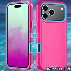 Compatible with iPhone 17 Pro Max Case, Shockproof Protective Case, Triple-Layer Heavy Duty Protection Case, Cover for iPhone 17/17Pro, Impact Resistant, Rugged Case, Casing, Reinforced Edges, Shockproof Shell, Tech Enthusiasts, Accessories