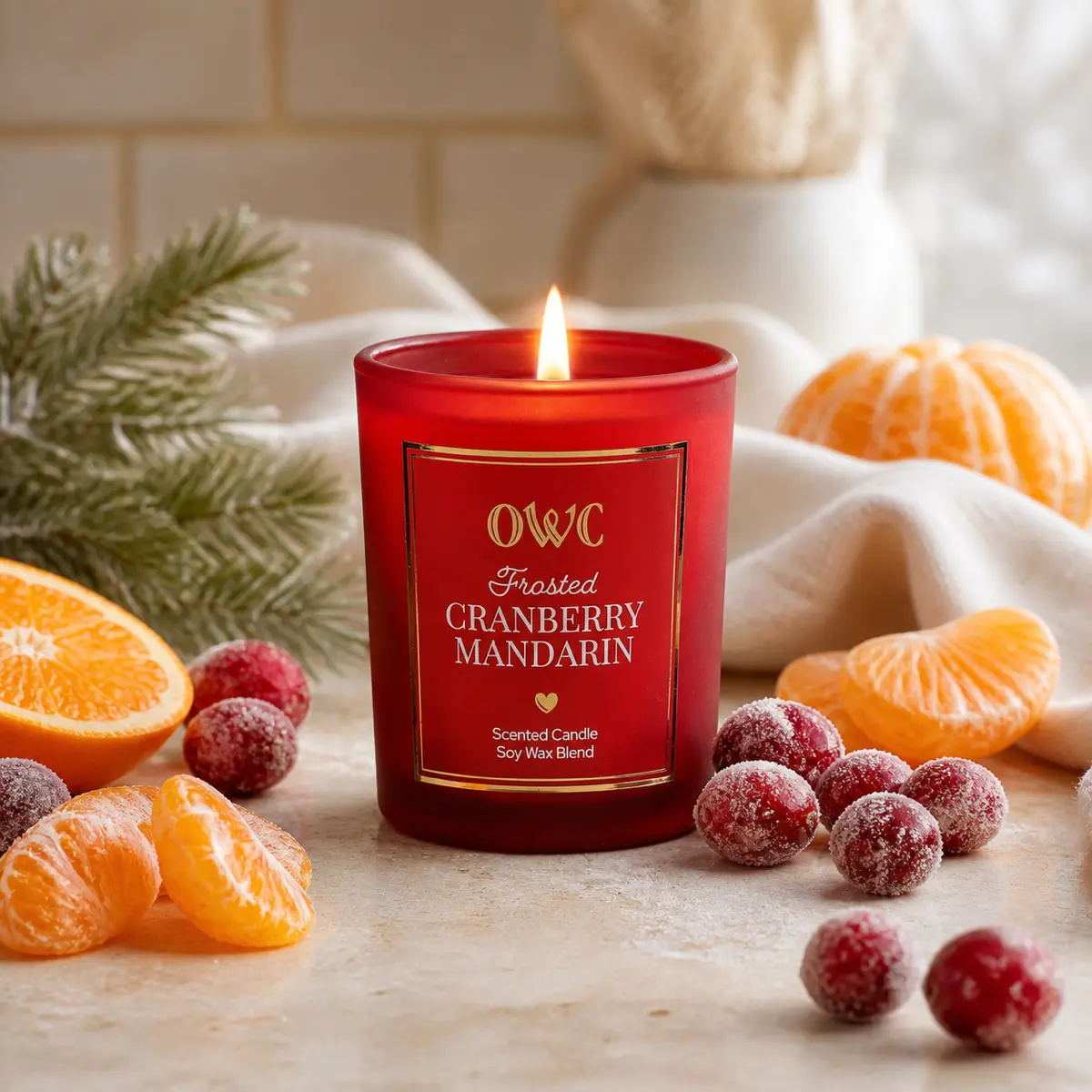 Frosted Cranberry Mandarin Votive