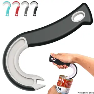 Easy Grip Hook Can Opener, Durable Plastic Kitchen Tool, Ergonomic Design For Home Restaurant Daily Use And Holiday Party Supply