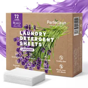 Laundry Detergent Sheets - Lavender scent , Travel Eco-friendly 72 Loads Clothes Washing Detergent Sheets Plastic-Free Washer Strips, Liquidless Laundry Strips Tablet, 36 Sheets
