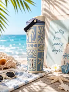 Owala FreeSip Sway 30oz Vintage Surf Water Bottle – Leakproof Stainless Steel Insulated Travel Tumbler, Beach Aesthetic Cup, BPA-Free Summer Gift