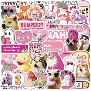 50pcs Funny Stickers Set, Cool Cartoon Humor Vinyl Decals, Waterproof Laptop Skateboard Water Bottle Notebook Stickers