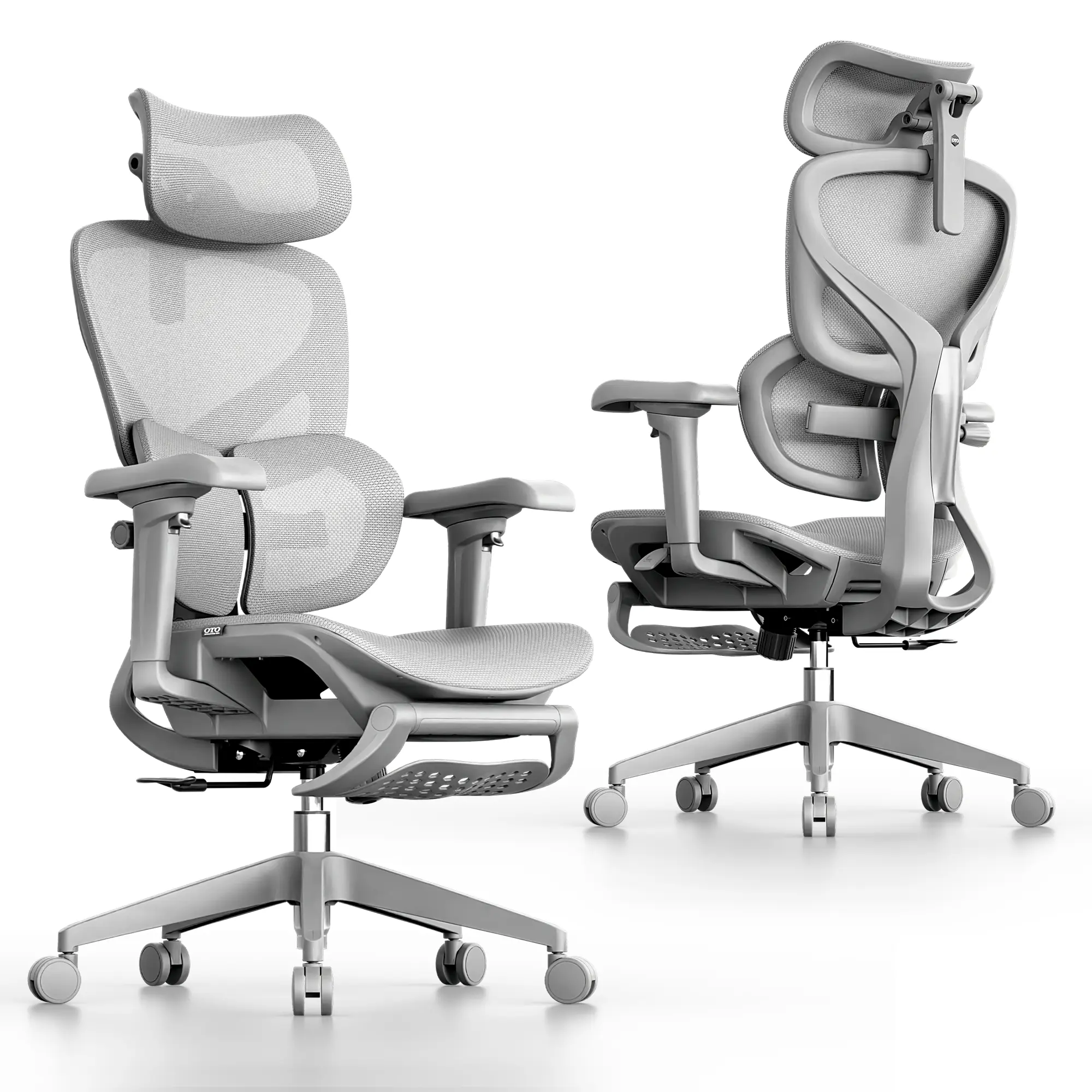 OTO Zenpex Ergonomic Mesh Office Chair with Plastic Components, Lumbar Support, Footrest, Adjustable Seat Depth, 135° Recline, 3D Armrests, Breathable for WFH Setup, Posture Fix, Low Back Pain Relief, Good Posture (Home Office, Gaming Use), Ergonomic Supp