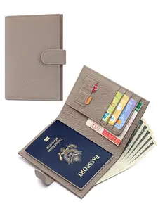 Women's Leather Passport Holder, Ultra-Thin Dual-Fold Cowhide Travel Wallet, Fashionable Durable Design, Ticket Organizer, Passport Cover