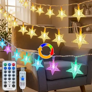 Lights String Lights USB 50FT 100 LED Fairy Lights with Remote IP44  11 Modes 2-in-1 Warm White & Multicolor Changing Indoor Outdoor  Lights for Bedroom Garden Party Decor