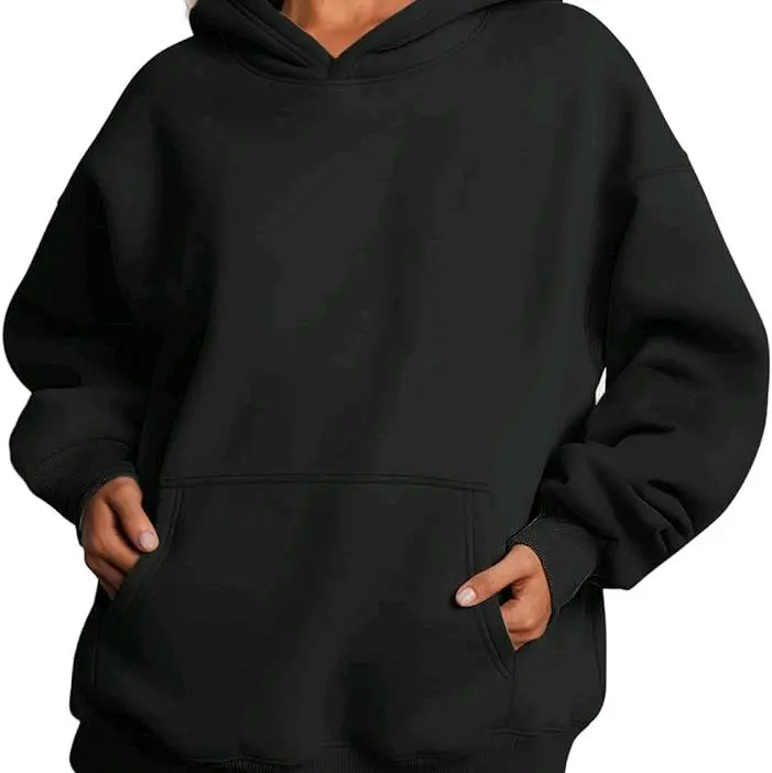 Trendy Queen Women's Oversized Hoodie Fleece Sweatshirt Spring Outfits 2025 Soft Comfortable Style for Colder Months - Womenswear, Essential, Tops