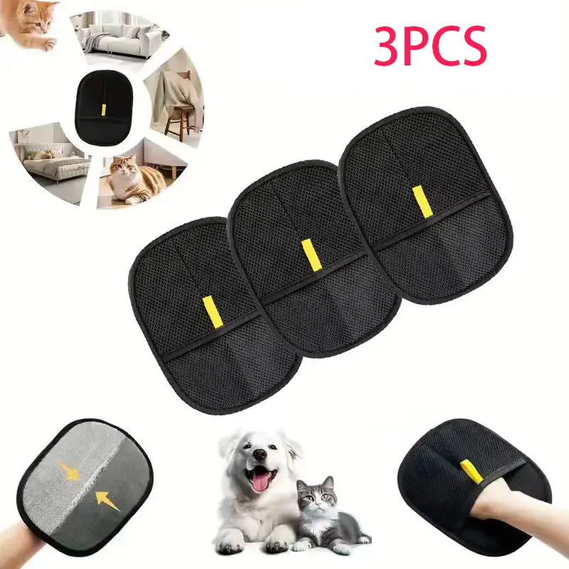 PetGroomer Double-Sided Pet Hair Removal Glove Reusable, static electricity pet hair remover, suitable for dogs and cats. It is multi-functional, idea