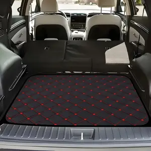 Simple Line Pattern Car Trunk Mat, Polyester Fiber Material, Multifunctional Floor Mat, Fits Most Cars, Dining Pad Included, Car Interior Accessory