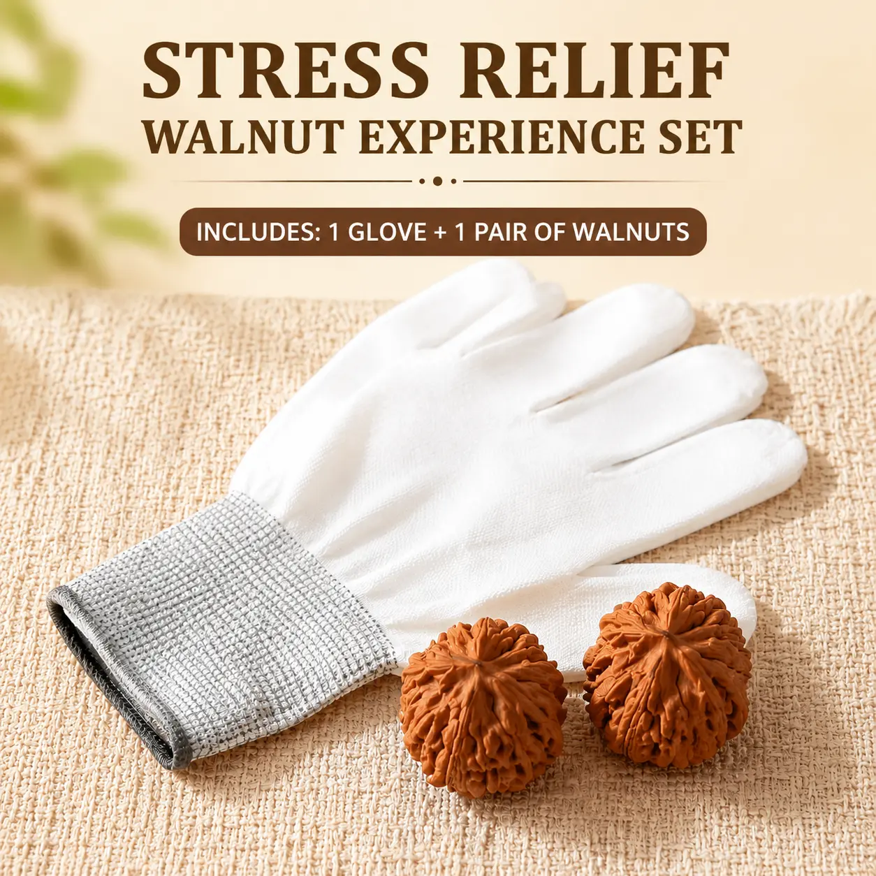 Pocket-sized stress fidget toyBeginner Set Plan (A) Stress Relief Walnut Trainer Natural Patina Hand toy Chinese Wenwan Walnut Gift Pack for new starers, husband and wife gifts，Natural Collectible,Wellness  Inner peace  Mindfulness Therapeutic hand play