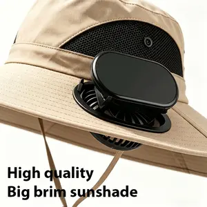 2026 Summer Wide Brim Breathable Men'S Sun Hat, Fishing Hat, Beach Hat, Sun Hat, with 2 Fans, Suitable for Outdoor Activities Such As Fishing, Camping, And Hiking