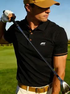 Men's Breathable Summer Polo Shirt, Quick-Dry Short Sleeve, Slim-Fit, Ideal for Golf, Fishing, Basketball, Camping, Beach