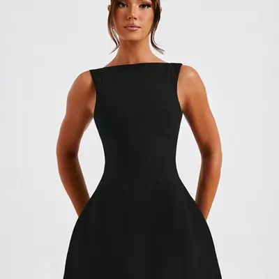 Zara Smocked and Pleated Dress