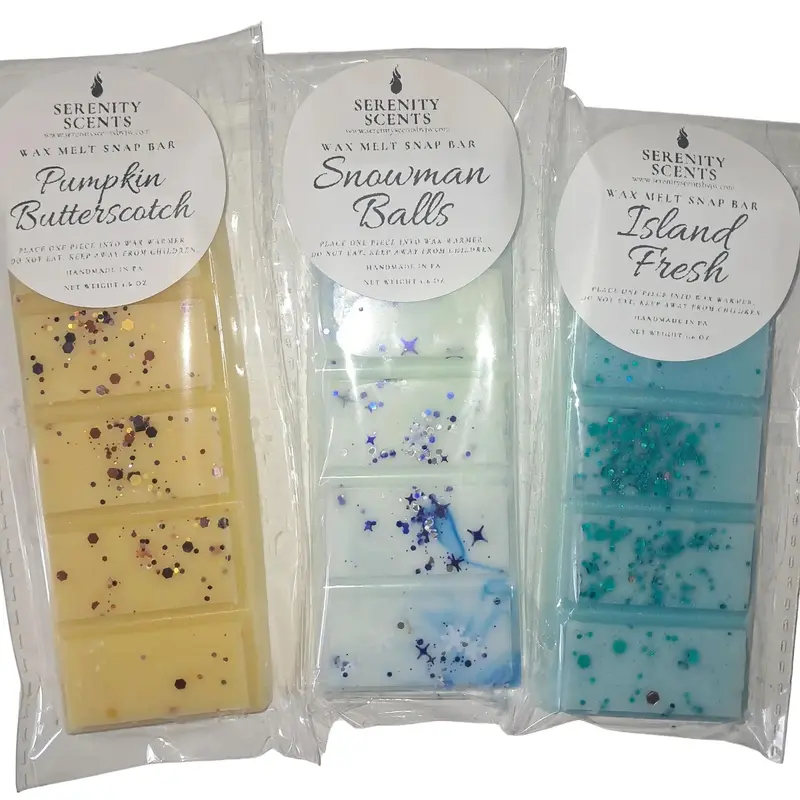 Serenity Scents Wax Melt Snap Bar - Para-Soy Wax Blend 1.6oz Easy to Use Toxin-Free Aromatic Experience for Wax Warmer