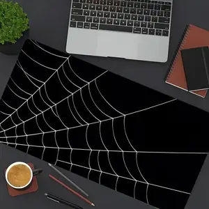 1pc Minimalist Spider Web Large Gaming Mouse Pad,Stylish Design Extended Desk Mat,Office Desk Accessories Non-Slip Stitched Edge Computer Mat ,Rubber Base Laptop Keyboard Pad for Home Office & Gamer,Durable and Spill-Resistant, Office Supplies