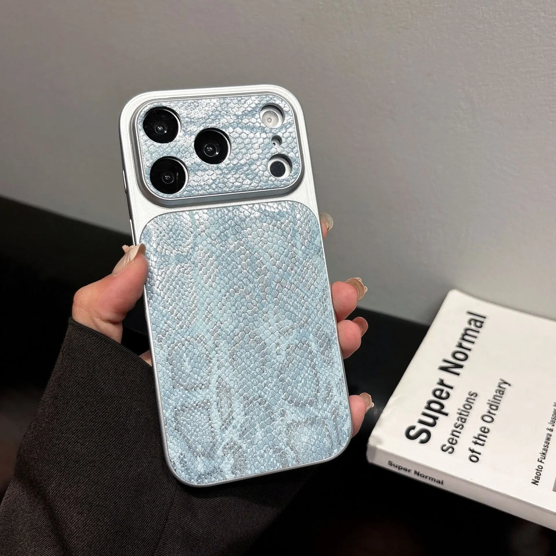 Blue crocodile pattern