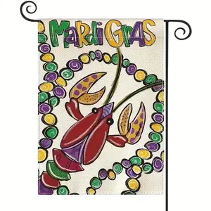 Mardi Gras Linen Table Runner Flag Pole Yard Stake Decoration Tablecloths Modern