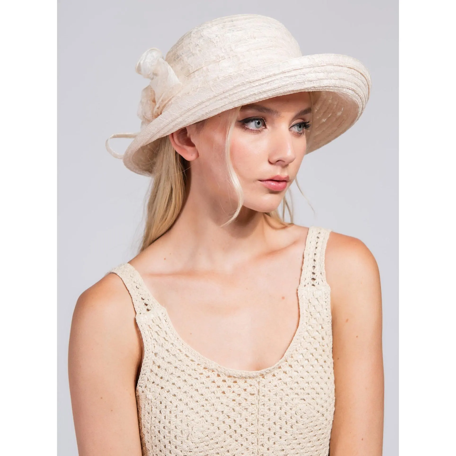 Valentina Dressy Upbrim Lace Bowler Hat