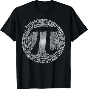 Pi T-Shirt 3,14 Pi Number Symbol Math Science Gift T-Shirt Vintage Trendy Casual Short Sleeve T-shirt,Ladies Summer Outfit,100%cotton Top Black