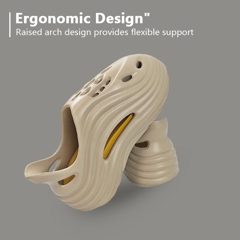 GRIP&GO Men's Alien Fashion Slip-On Sandals EVA Lightweight Outdoor Shoes Non-Slip Sole Soft Comfortable Breathable Tsinelas Black