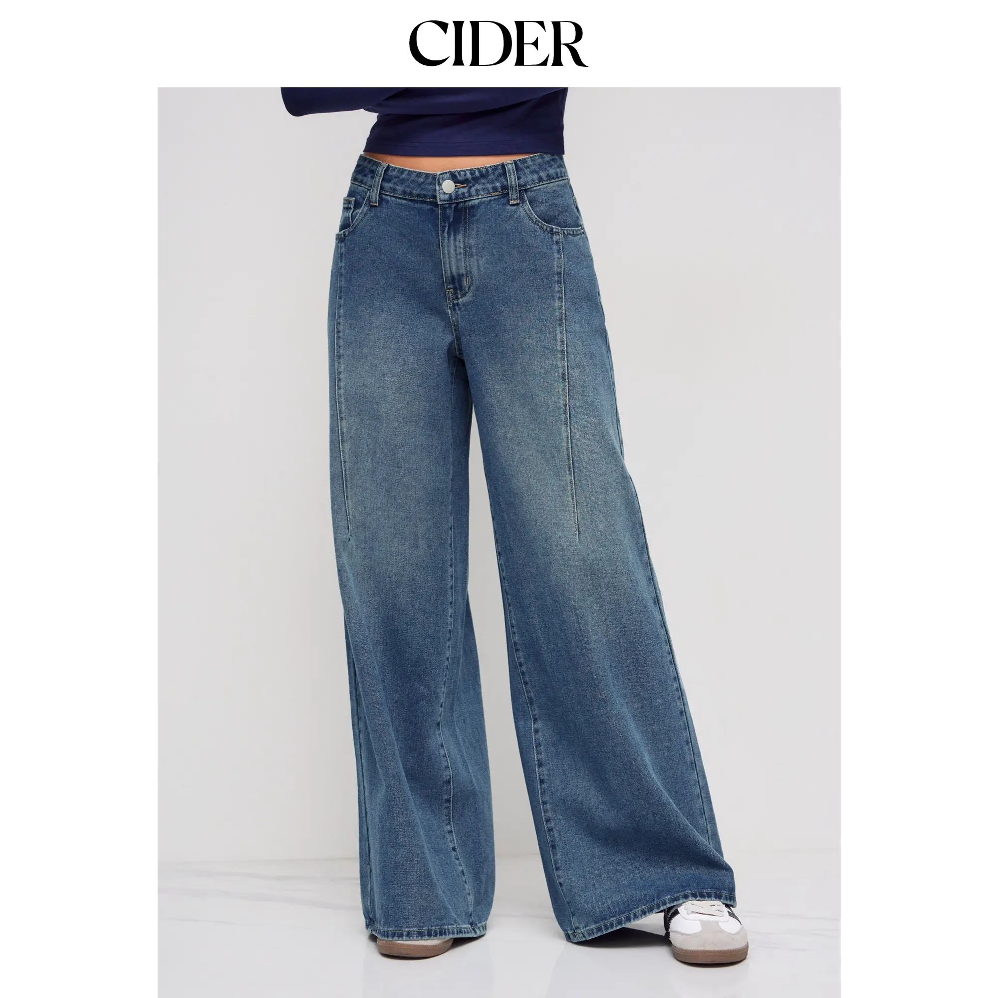 Cider Cider Denim Low Rise Baggy Jeans