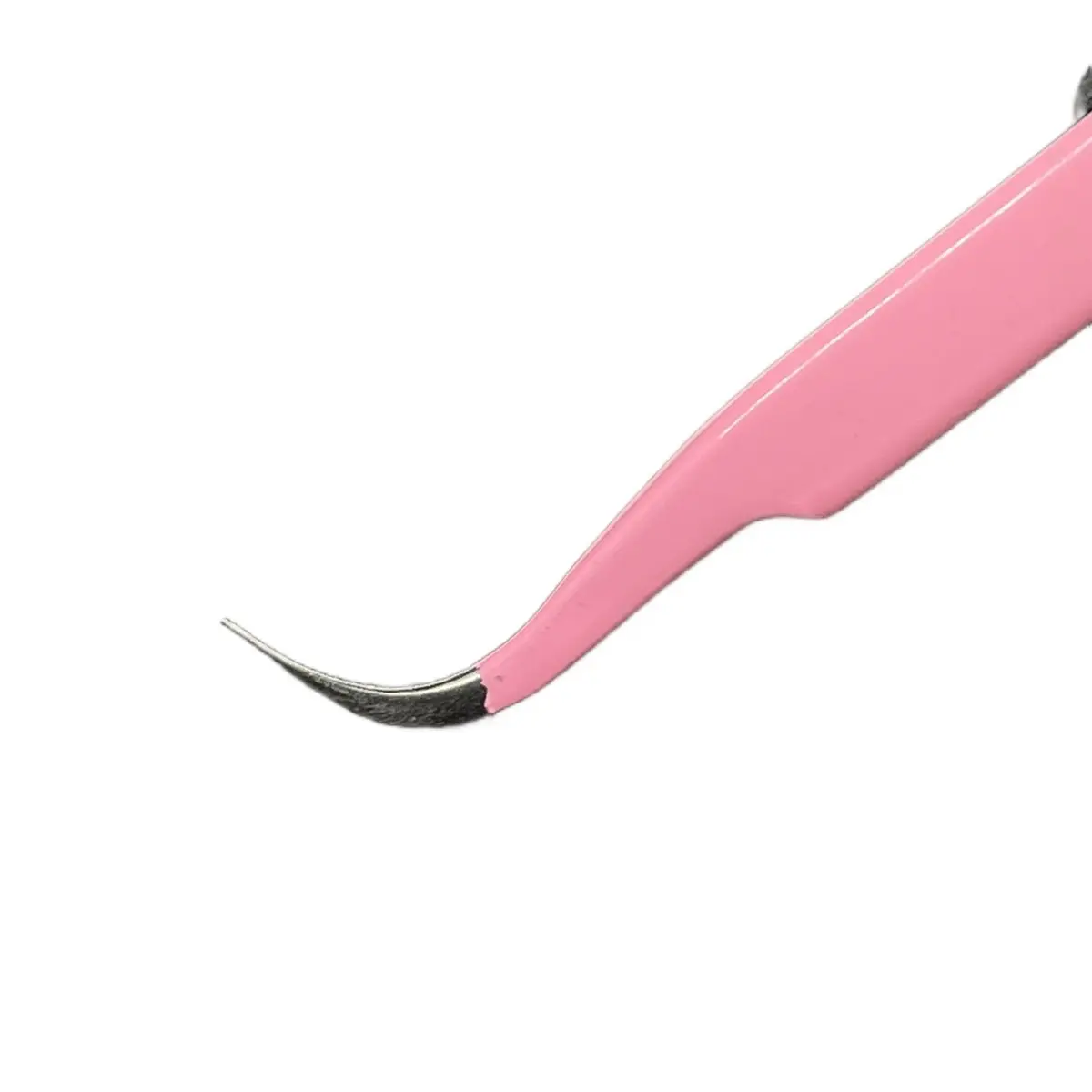 NO.7 PINK VOLUME & ISOLATION EYELASH EXTENSION TWEEZER (FINE CURVED TIP) STAINLESS TWEEZERS