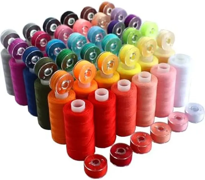 72-Piece High-Quality Durable Polyester Sewing Thread Assorted Set - 36 Solid Colors, 36 Matching Bobbins, 400yd Spools for Sewing Machines, Resistant to Fading, Ideal for Home Craft, Seamless Stitching, Ideal Gift Option, Friends