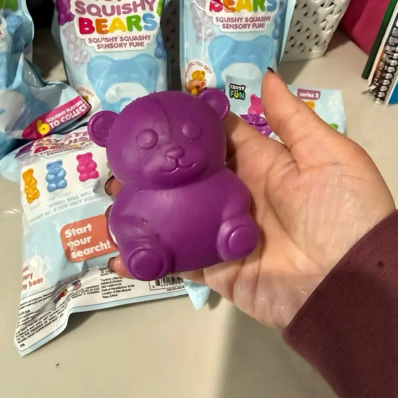 Squishy Bear Sensory Toy – Soft Squeeze Stress Relief (Random Color)